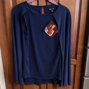 IMAN Women's Cape Navy Blouse